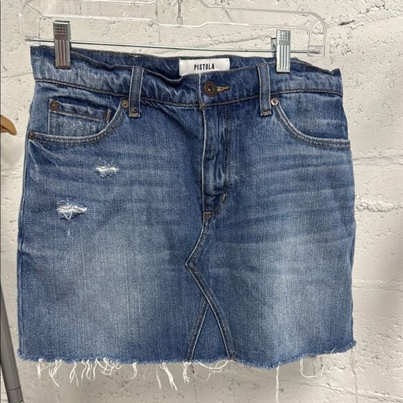 PISTOLA Blue Denim Skirt - Size 28 Like New - Blue Jean - Picture 1 of 4